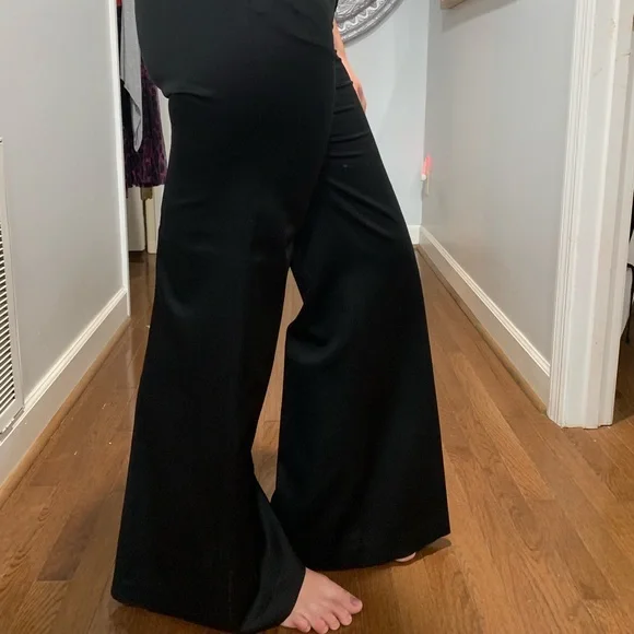 Alice & Olivia black satin dress pants sz4 - Picture 2 of 4